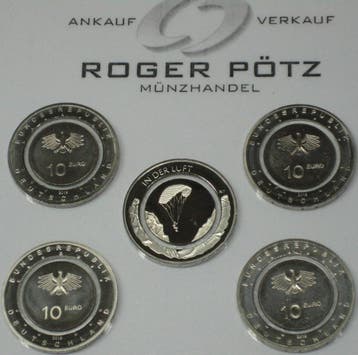 5 x 10 Euro Brd Luft bewegt 2019 In der Luft bankfrisch i..., Verzenden