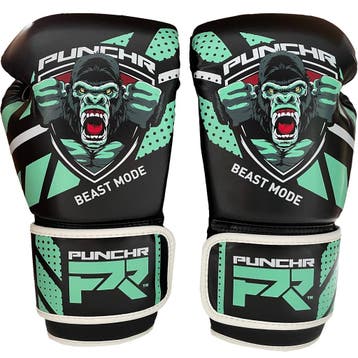 PunchR™ Beast Mode Bokshandschoenen Kids Zwart Groen, Verzenden, Nieuw, Bokshandschoenen