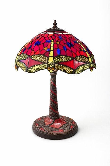 Lamp - Glas, Lood - Tiffany-stijl - Libellen, Antiek en Kunst, Curiosa en Brocante
