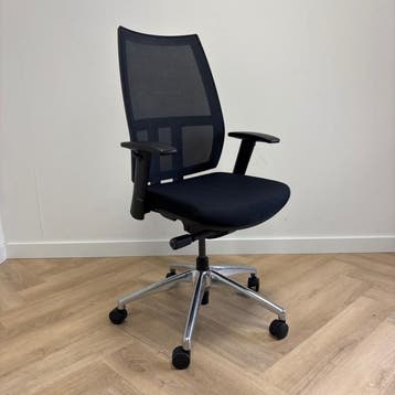ergonomische bureaustoel, zwart - chroom, Bureaustoel