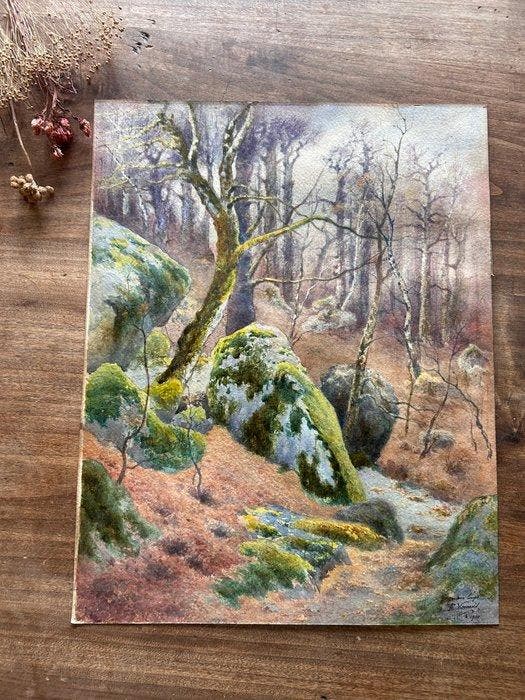Félix Vionnois (1841-1902) - « Gorges aux loups » - école de, Antiek en Kunst, Kunst | Schilderijen | Klassiek