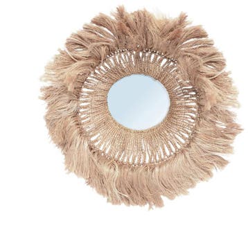 Bazar Bizar De Abaca Solomon Spiegel - Naturel - Ongebruikt, Huis en Inrichting, Woonaccessoires | Spiegels, Verzenden, Zo goed als nieuw