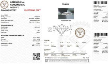1 pcs Diamant (Natuurlijk) - 1.50 ct - Rond - I - VS1 -