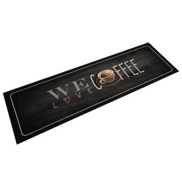 vidaXL Keukenmat wasbaar koffietekst 45x150 cm fluweel, Verzenden
