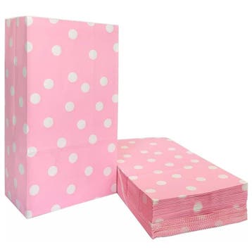 Fako Bijoux - 50 Roze Uitdeelzakjes Met Stippen - 13x8x24cm, Verzenden