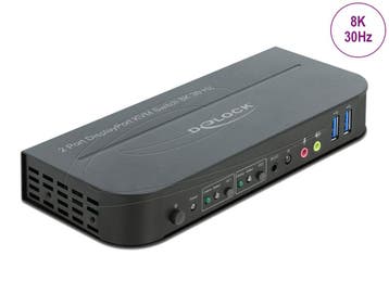 Delock DisplayPort 1.4 KVM Switch 8K USB 3.0 Audio, Ophalen of Verzenden