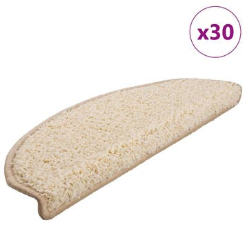 vidaXL Trapmatten 30 st 65x21x4 cm Crème Halfrond Groot, Doe-het-zelf en Bouw, Verzenden, Nieuw