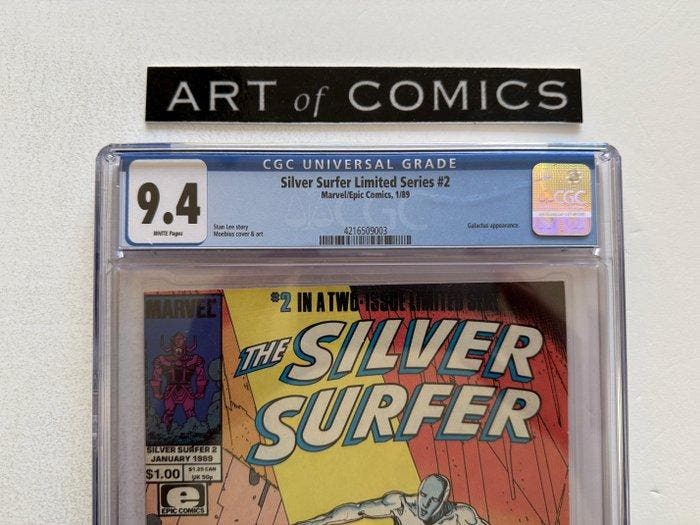 The Silver Surfer Limited Series #2 - CGC 9.4 - Galactus, Boeken, Strips | Comics