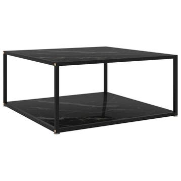 vidaXL Salontafel 80x80x35 cm gehard glas zwart, Verzenden, Nieuw