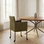 Leren eetkamerstoel Desire - Vintage Olive (olijf/groen) -, Huis en Inrichting, Stoelen, Overige kleuren, Bohemian, Industrieel, Modern, Scandinavisch