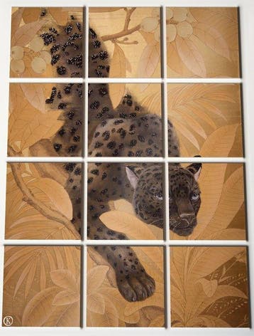 Kleury.art - [XL Ceramic Tiles Composition] Gilded Ambush”, Nieuw