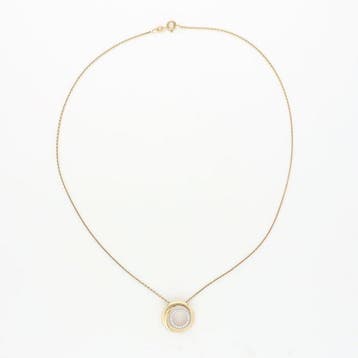 Ketting met hanger - 14 karaat Geel goud, Witgoud Diamant