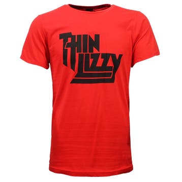 Thin Lizzy Black on Red Logo T-Shirt - Officiële Merchandise, Nieuw