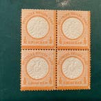 Empire allemand 1872 - 1/2 Groschen dans un bloc de quatre, Gestempeld