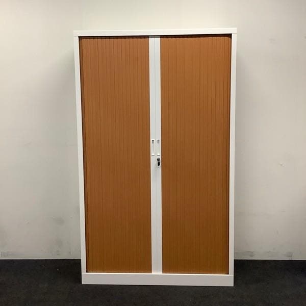 Roldeurkast / archiefkast vv 4x legbord, (hxbxd) 198x120x43, Maison & Meubles, Armoires | Armoires à porte coulissante & Armoires à archives