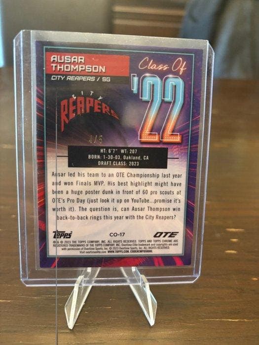 2022 Topps Chrome OTE Ausar Thompson CO-17 Parallel 4/5, Collections, Autocollants