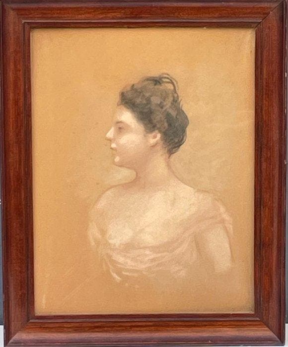 Ecole Française (XIXe) - Portrait féminin de profil - Art, Antiquités & Art, Art | Peinture | Classique