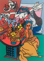 Errö (1932) - Hommage à Picasso - Sérigraphie originale, Antiquités & Art