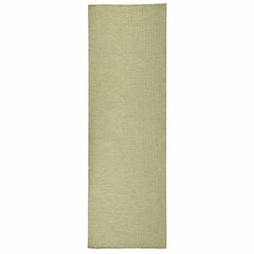 vidaXL Buitenkleed platgeweven 80x250 cm groen, Maison & Meubles, Verzenden