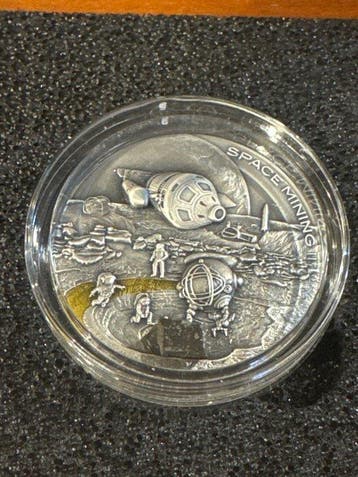 Niue. 1 Dollar 2019 - Space Mining II - 1 oz mit BOX und COA