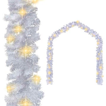 vidaXL Kerstslinger met LED-lampjes 5 m wit, Verzenden