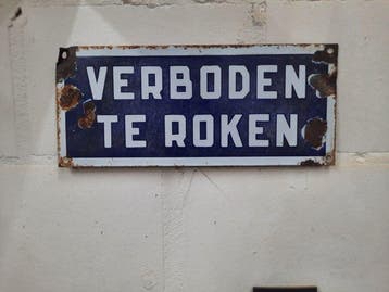 Verboden te roken - Reclamebord - Metaal, Emaille