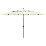 vidaXL Parasol 3-laags met aluminium paal 3,5 m zandkleurig, Verzenden, Nieuw