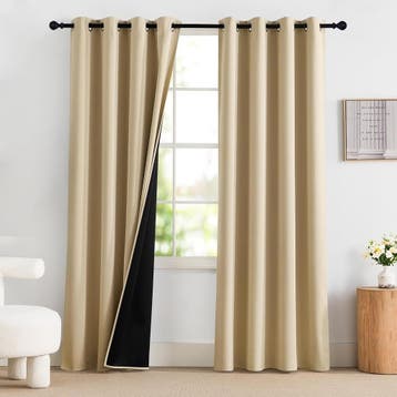 Verduisteringsgordijn 140x220 -29% Retour deal! Slaap zacht., Huis en Inrichting, Verzenden, Nieuw, Beige