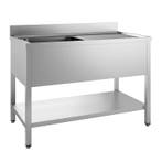 RVS spoeltafel met bodemschap | bak links |, Verzenden, Nieuw in verpakking