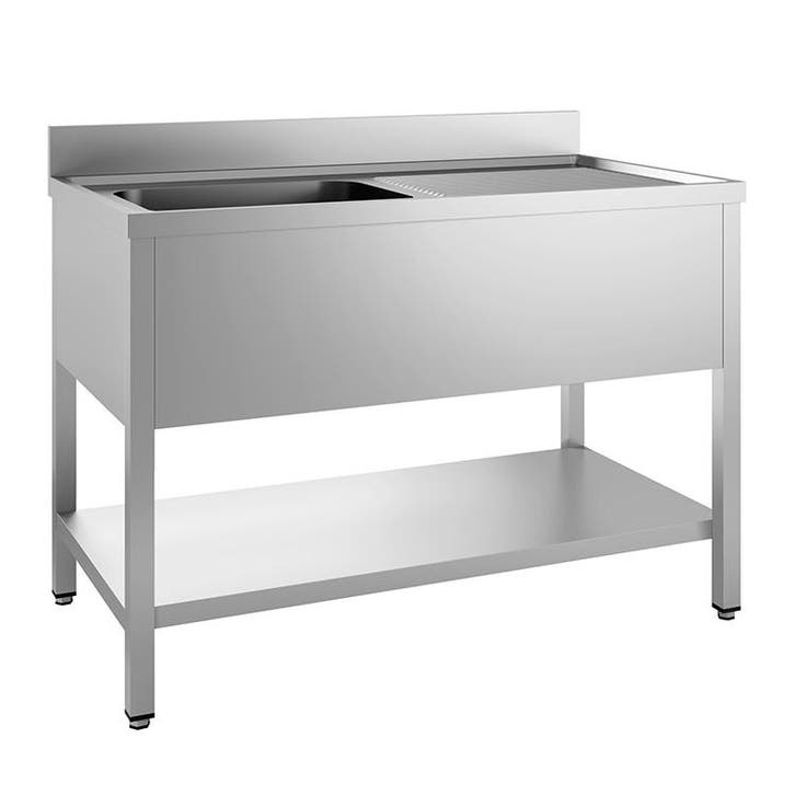 RVS spoeltafel met bodemschap | bak links |, Zakelijke goederen, Horeca | Keukenapparatuur, Nieuw in verpakking, Verzenden