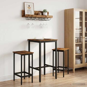 vidaXL Bartafel 52 x 52 x 110 cm Bewerkt hout Oud hout, Maison & Meubles, Tables | Tables à manger, Verzenden