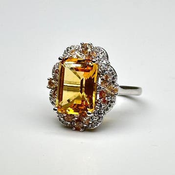 Sans prix de réserve - Bague Argent 925 avec naturel Citrine