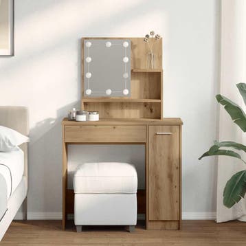 vidaXL Kaptafel met LED-verlichting 86,5x35x136 cm, Huis en Inrichting, Verzenden, Nieuw