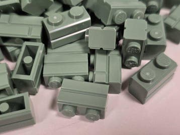 Lego Briques - 500 Mansory steenmotief stenen 1x2 Zandgroen
