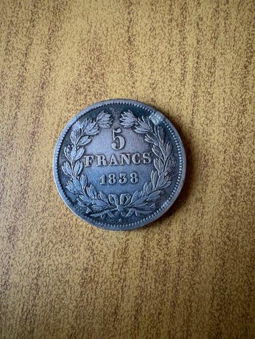 Frankrijk. Louis Philippe I. 5 Francs 1838-W, Lille (Zonder