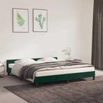 Donkergroen Fluweel Bedframe | Tweede Kansje | 160x200, Overige materialen, Verzenden, 200 cm, 160 cm
