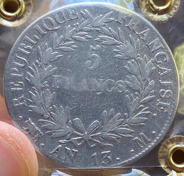 France. Napoléon I (1804-1814). 5 Francs AN 13-M, Toulouse