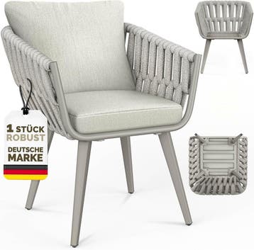 Tuinstoelen - Weerbestendig - Met armleuning - Beige - Tillv, Verzenden, Nieuw