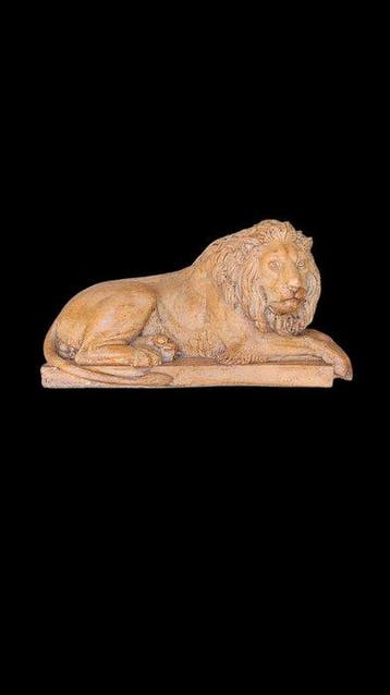 sculptuur, Leone Vegliante - 16 cm - Gegoten steen