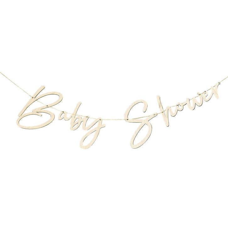 Slinger Baby Shower Hout 2m, Hobby en Vrije tijd, Feestartikelen, Nieuw, Verzenden