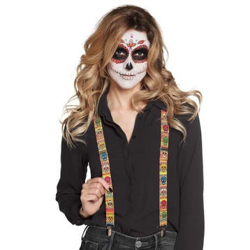 Halloween Bretels Sugar Skulls, Verzenden, Nieuw