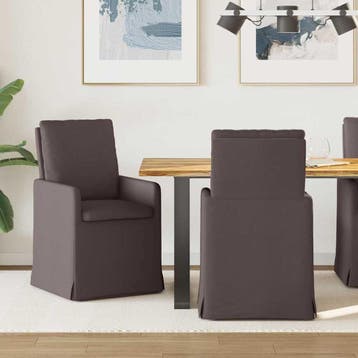 vidaXL Eetstoelen 2 st Stof Donkerbruin 57 x 67 x 98 cm, Verzenden