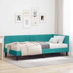 vidaXL Hoekbedframe met Matras Anders 2 pcs Turquoise, Huis en Inrichting, Slaapkamer | Bedden, Verzenden, Nieuw