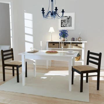 vidaXL Eetkamerstoelen 2 st massief rubberwood en fluweel, Huis en Inrichting, Verzenden, Nieuw