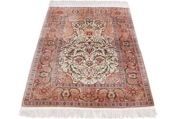 Signed Semi-Antique Silk Hereke Carpet with ~1 Mio. Knots/m², Nieuw