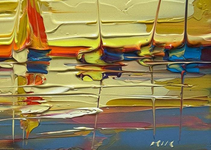 Janusz Kik (1956) - Bateaux Et La Mer, Antiquités & Art, Art | Peinture | Classique