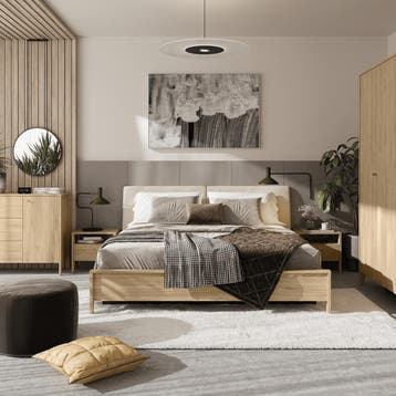 Lenart Snugly Complete Slaapkamer set Eikenkleur - 160 x 200, Huis en Inrichting, Nieuw