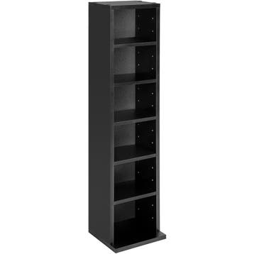 tectake CD mediakast met 6 vakken 90x21x20cm - zwart, Verzenden