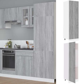 vidaXL Ombouwkast voor koelkast Lyon 60x57x207 cm grijs, Huis en Inrichting, Verzenden, Nieuw