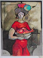 Miquel Torner de Semir (1938) - Figura en rojo, Antiek en Kunst